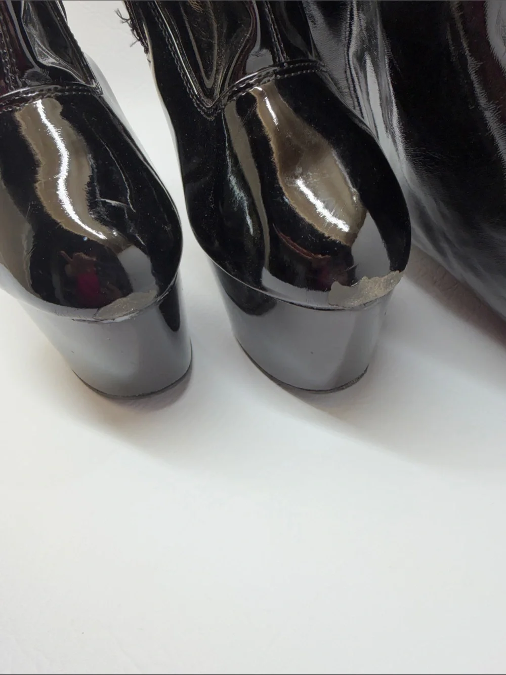 Glossy Black Patent Over-the-Knee Platform Boots